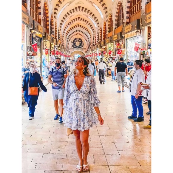 Floral Chiffon Ruffle Long Sleeve Open Back Dress - Picture 8 of 10